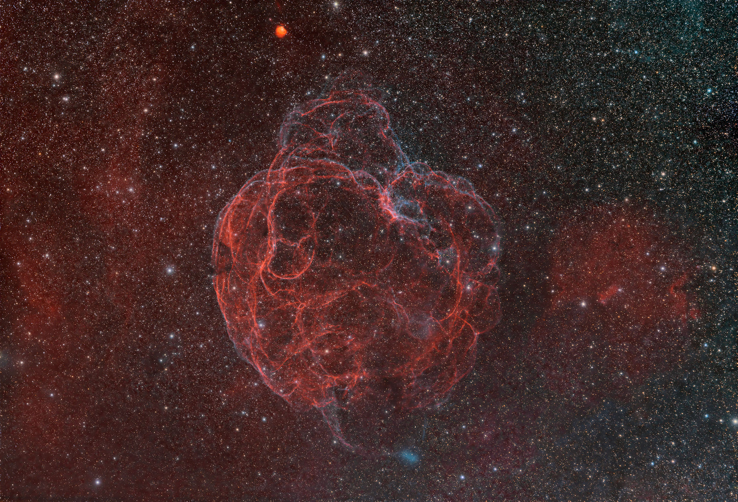 Greeting Cards Single card - The Spaghetti Nebula Supernova Remnant