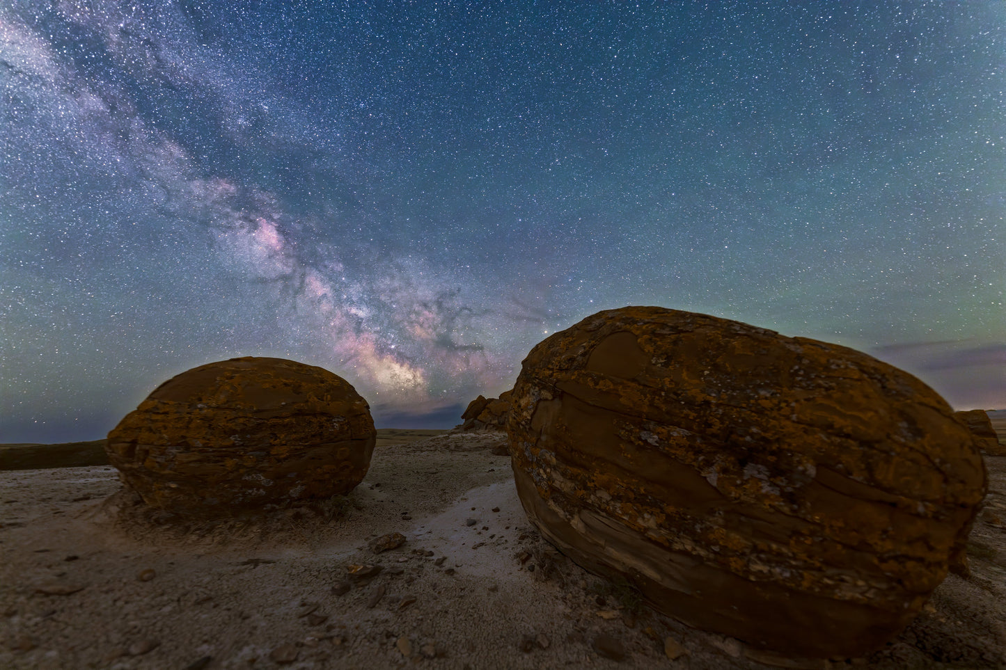 Greeting Cards Single card - Milky Way over Red Rock Coulee Natural Preserve